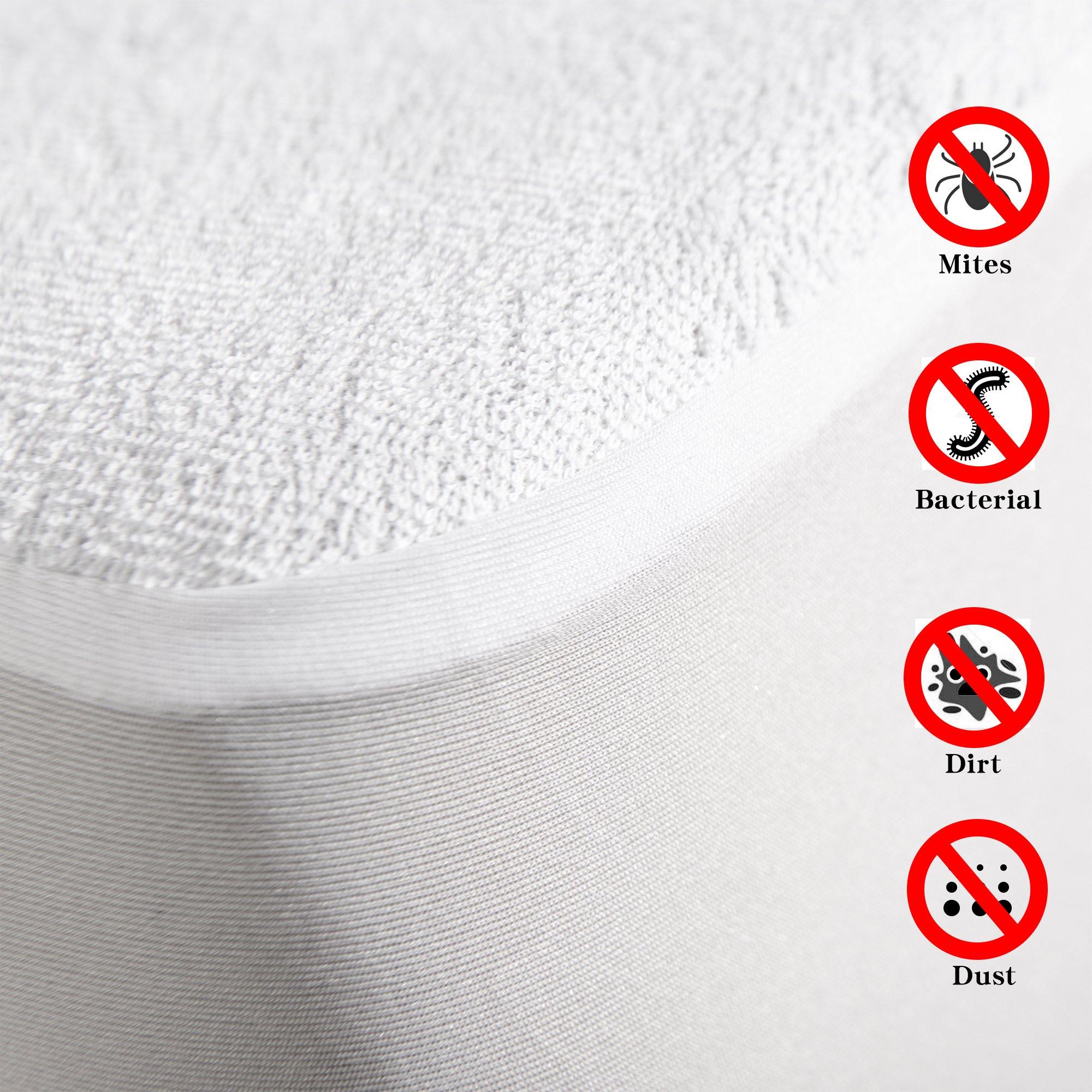 NTBAY 2 Pack Cotton Terry Waterproof Baby Crib Mattress Protectors - NTBAY