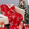 100% Cotton Cable Knit Throw Blanket Super Soft Warm with Snowflakes Pattern Design(51 x 67 inches, Red and White)