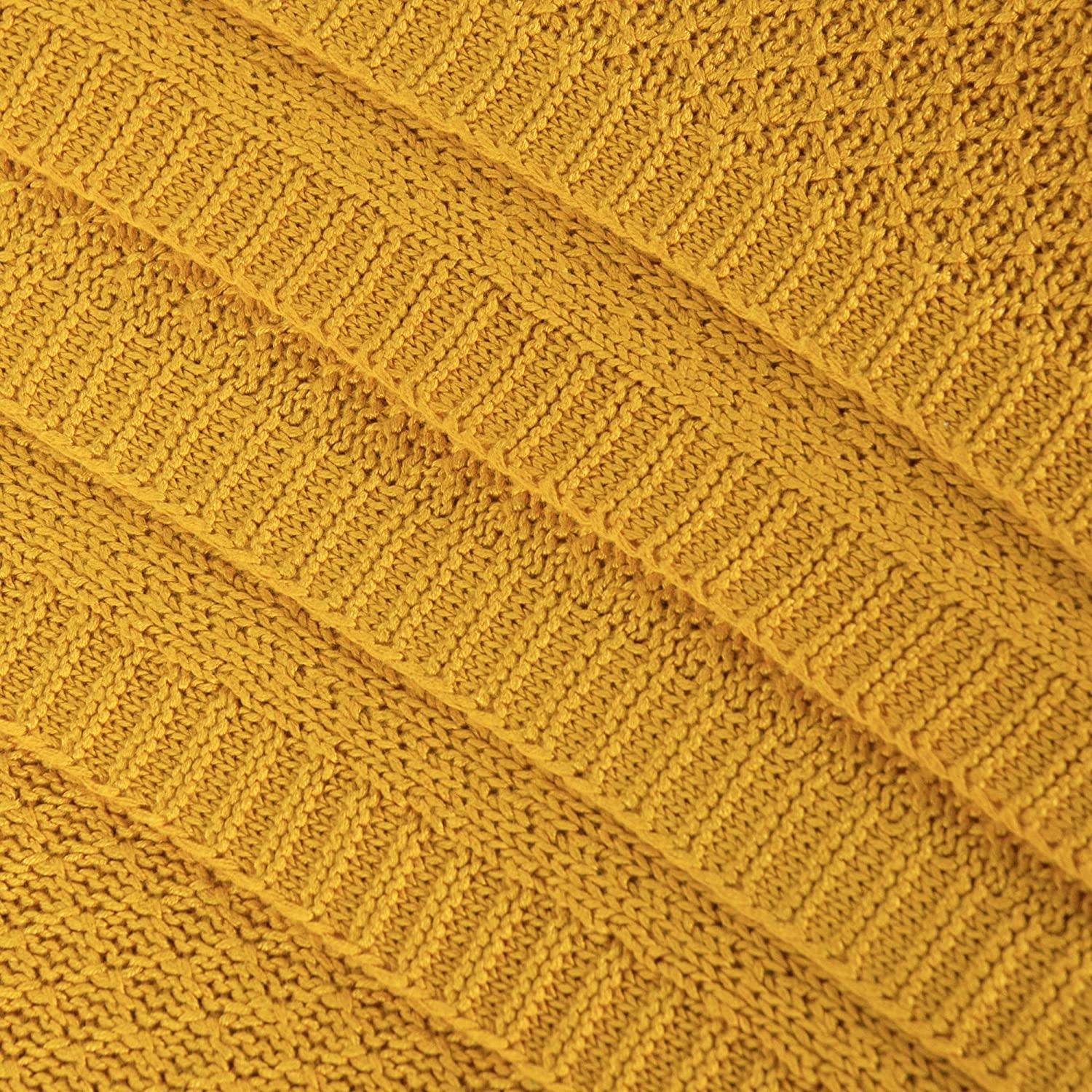 NTBAY 51 x 67 Inches Natural Bamboo Cable Knit Oversized Throw Blanket - NTBAY