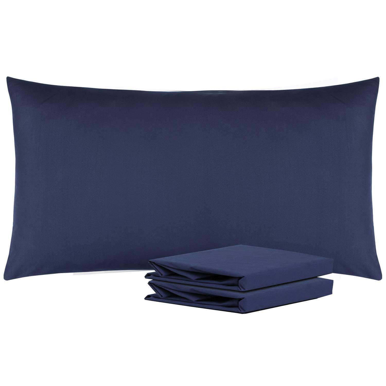 NTBAY 100% Brushed Microfiber Pillowcase with Envelope Closure, 4 Size, 24 Colors 2Pcs - King (20 x 36 inches) / Navy - NTBAY