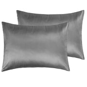 NTBAY Zippered Satin Pillow Cases for Hair and Skin 2 Pcs-Standard (20 x 26 inches) / Dark Grey - NTBAY