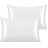 NTBAY 2 Pack 14 x 20 inches Satin Toddler Pillowcases with Envelope Closure 14 x 20 inches / White - NTBAY