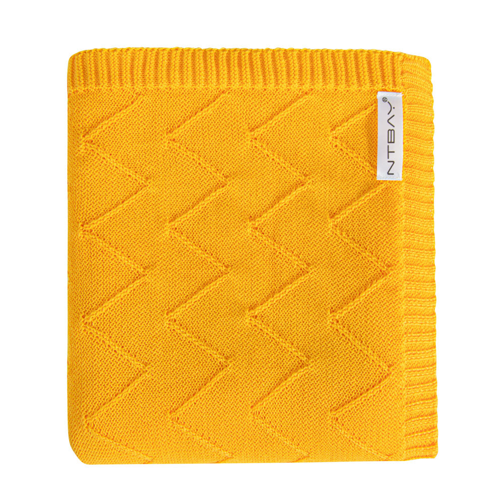 NTBAY Eco-friendly Materials Cotton Alternative 51 x 67 Inches Cable Knitted Throw Blanket - NTBAY