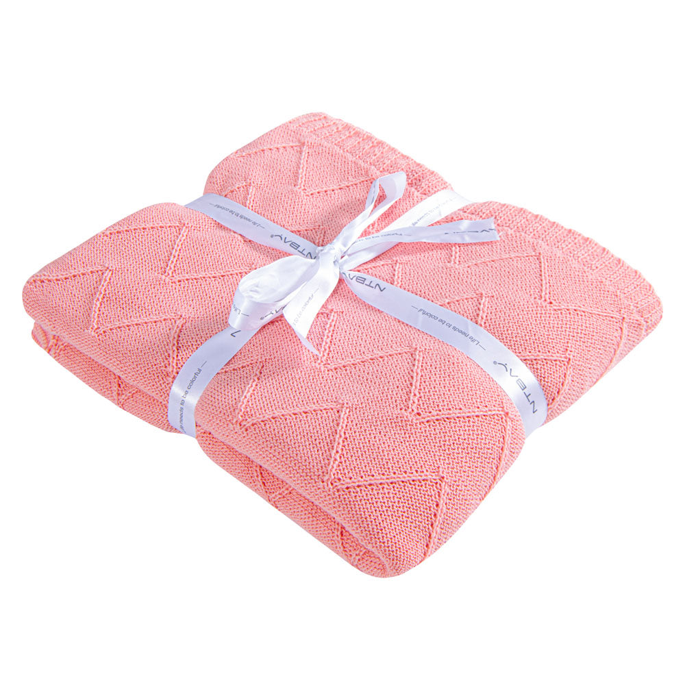NTBAY Eco-friendly Materials Cotton Alternative 51 x 67 Inches Cable Knitted Throw Blanket - NTBAY