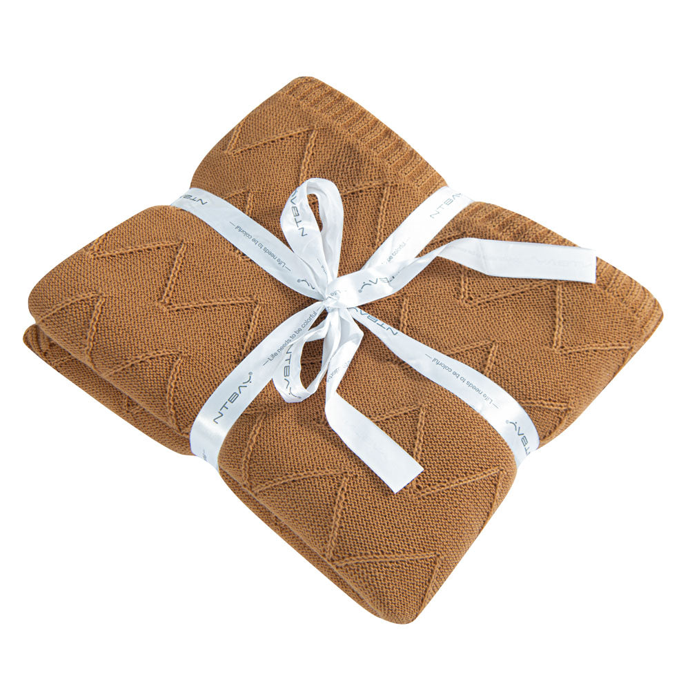 NTBAY Eco-friendly Materials Cotton Alternative 51 x 67 Inches Cable Knitted Throw Blanket - NTBAY