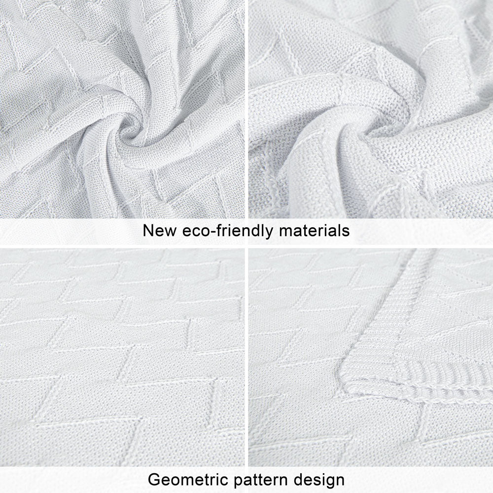 NTBAY Eco-friendly Materials Cotton Alternative 51 x 67 Inches Cable Knitted Throw Blanket - NTBAY