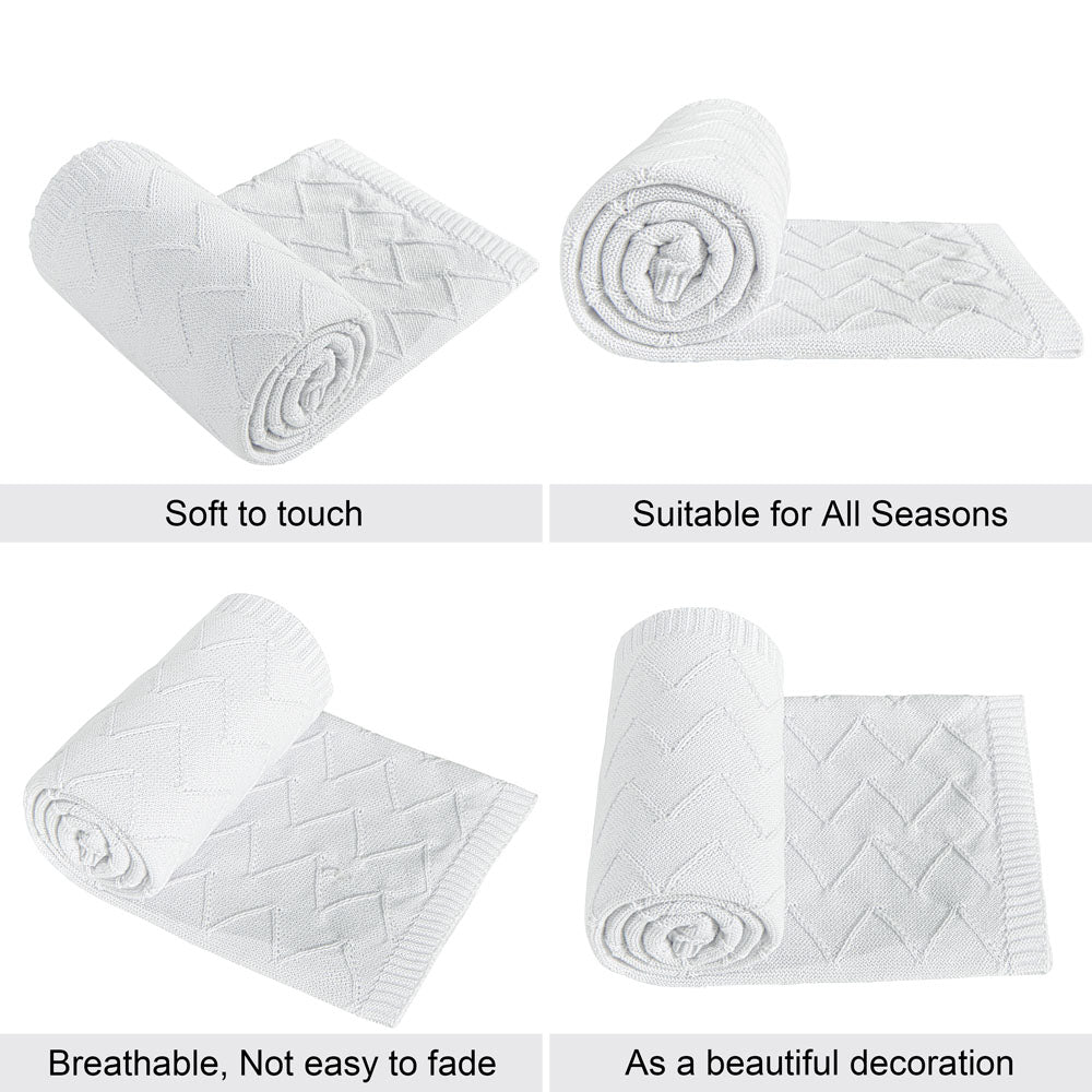 NTBAY Eco-friendly Materials Cotton Alternative 51 x 67 Inches Cable Knitted Throw Blanket - NTBAY