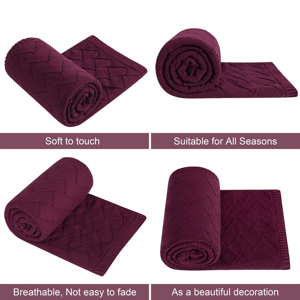 NTBAY Eco-friendly Materials Cotton Alternative 51 x 67 Inches Cable Knitted Throw Blanket - NTBAY