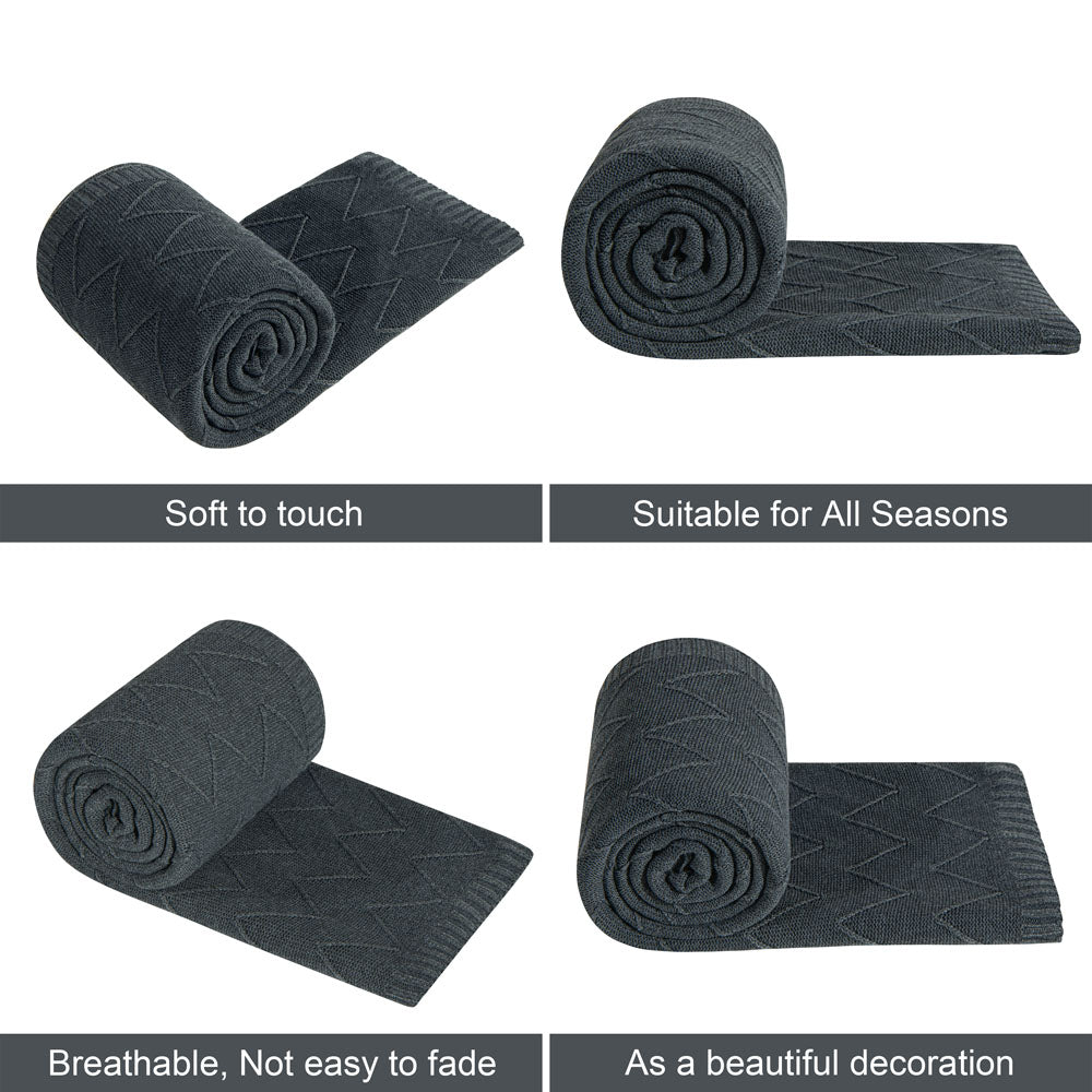 NTBAY Eco-friendly Materials Cotton Alternative 51 x 67 Inches Cable Knitted Throw Blanket - NTBAY