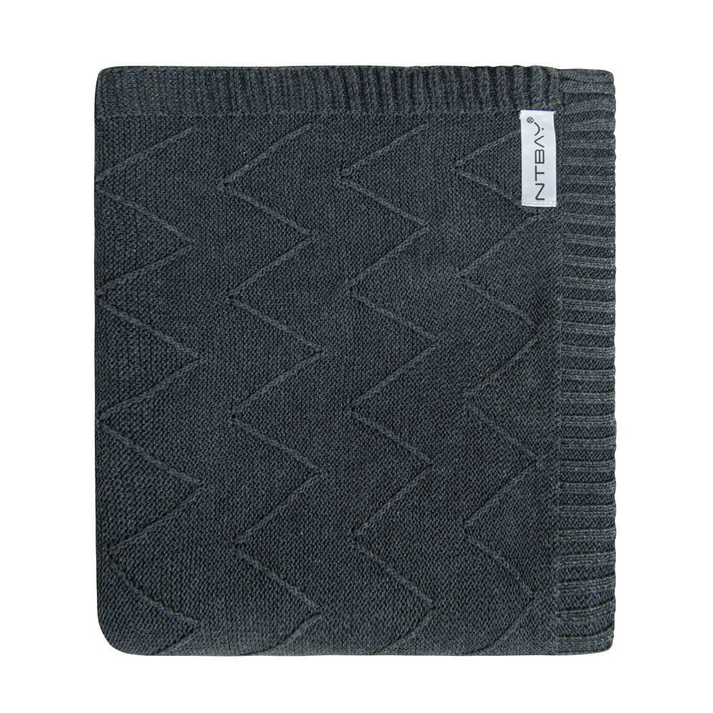NTBAY Eco-friendly Materials Cotton Alternative 51 x 67 Inches Cable Knitted Throw Blanket - NTBAY
