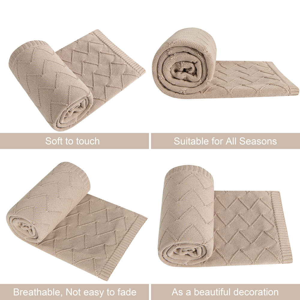 NTBAY Eco-friendly Materials Cotton Alternative 51 x 67 Inches Cable Knitted Throw Blanket - NTBAY