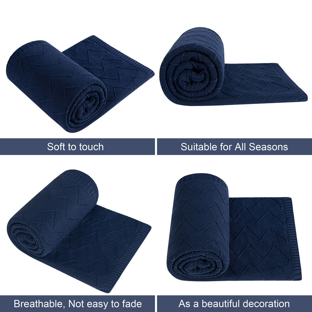 NTBAY Eco-friendly Materials Cotton Alternative 51 x 67 Inches Cable Knitted Throw Blanket - NTBAY