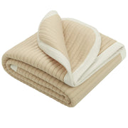NTBAY Jersey Cotton Quilted Toddler Blanket, Breathable and Warm for Boys and Girls Baby Blanket, 30 x 40 Inches Camel Striped / 30 x 40 inches - NTBAY