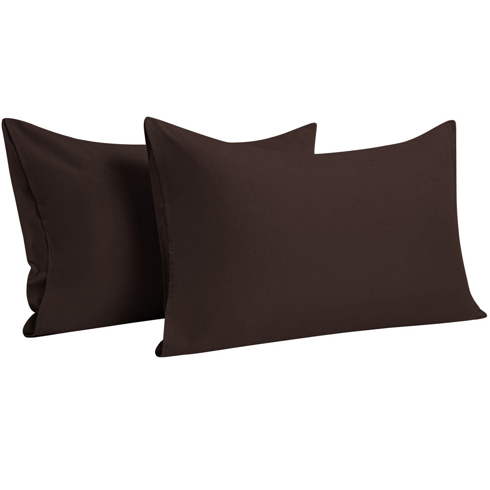 NTBAY 100% Brushed Microfiber Pillowcase with Envelope Closure, 4 Size, 24 Colors 2Pcs - Standard (20 x 26 inches) / Dark Brown - NTBAY