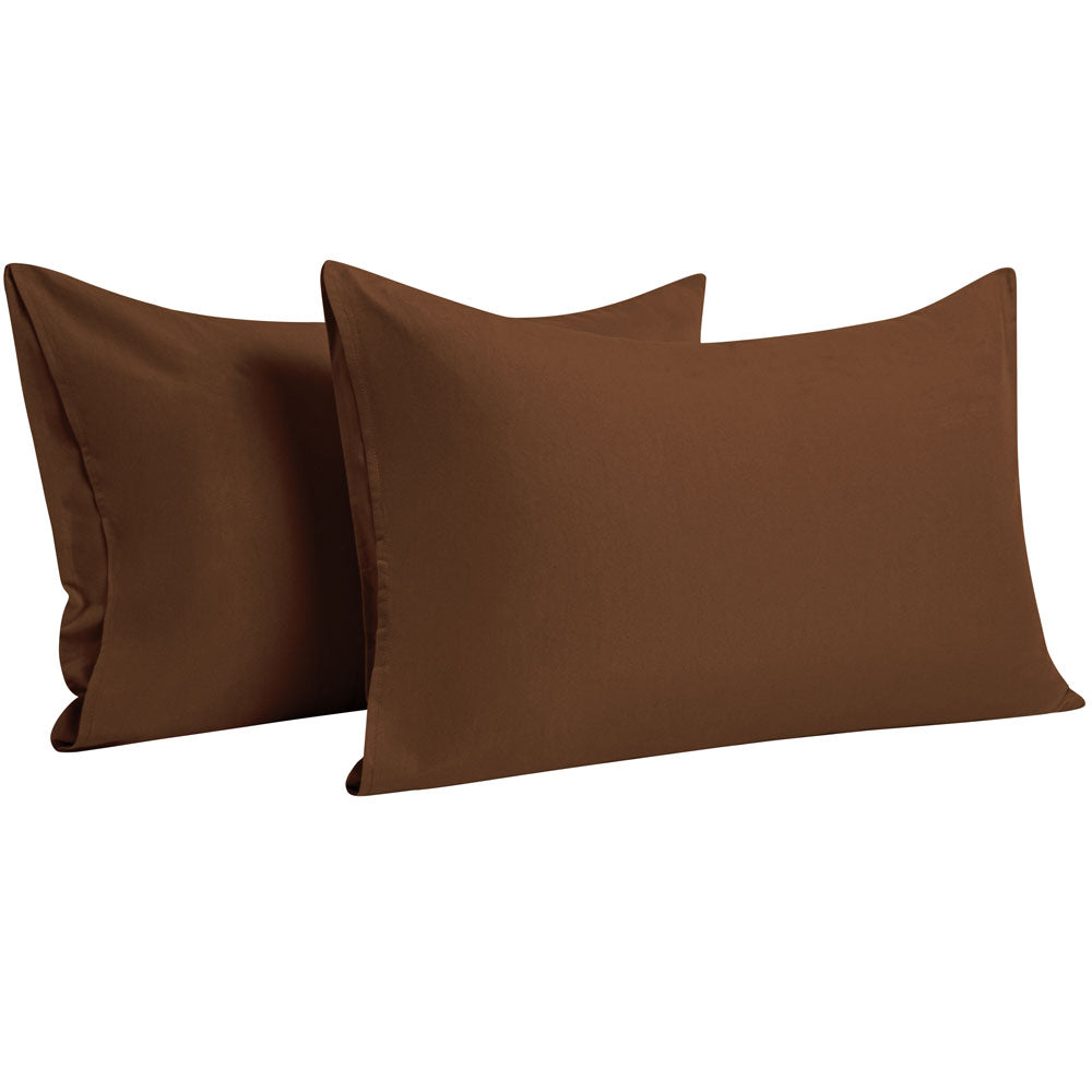 NTBAY 100% Brushed Microfiber Pillowcase with Envelope Closure, 4 Size, 24 Colors 2Pcs - Standard (20 x 26 inches) / Brown - NTBAY