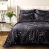 NTBAY Microfiber Duvet Cover Set, 3 Pieces Ultra Soft Zipper Closure Bedding Set, Black Constellation Quilt Cover Twin (68 x 90 inches) - NTBAY