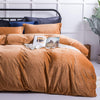 NTBAY Luxury Crystal Velvet Flannel Duvet Cover Set, 3 Pieces Zippered Down Comforter Quilt Cover Set Twin (68 x 90 inches) / Camel - NTBAY