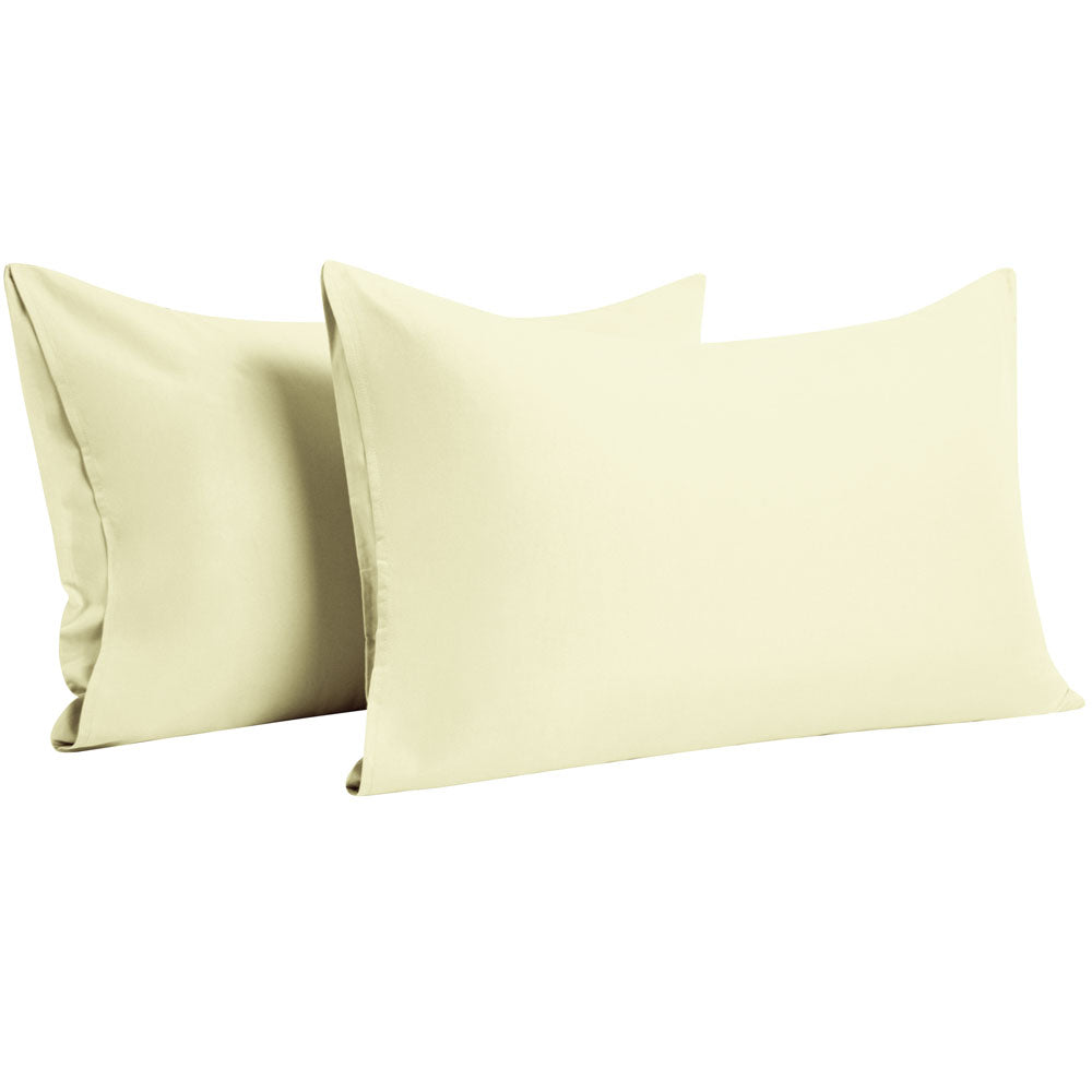 NTBAY 100% Brushed Microfiber Pillowcase with Envelope Closure, 4 Size, 24 Colors 2Pcs - Standard (20 x 26 inches) / Ivory - NTBAY