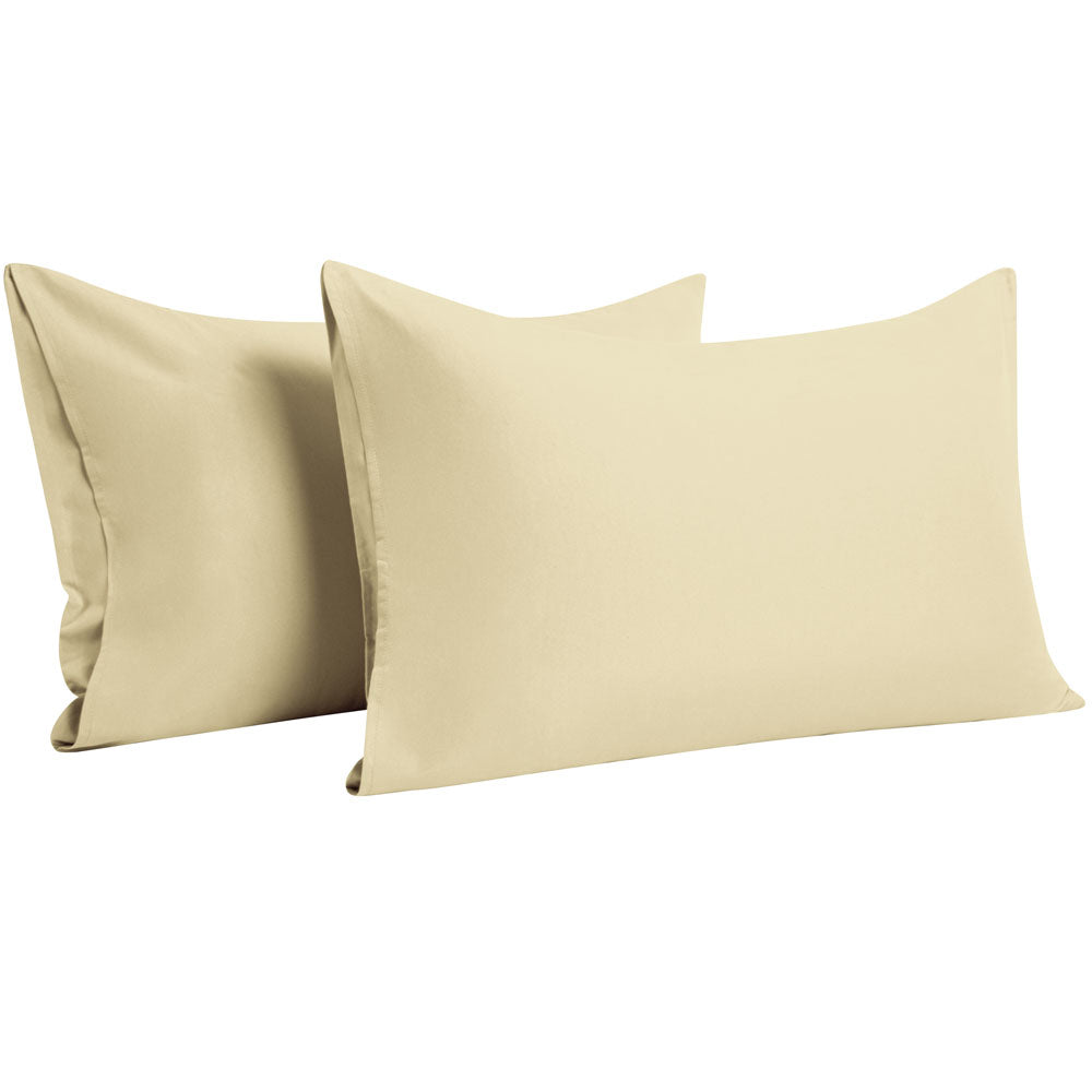 NTBAY 100% Brushed Microfiber Pillowcase with Envelope Closure, 4 Size, 24 Colors 2Pcs - Standard (20 x 26 inches) / Khaki - NTBAY