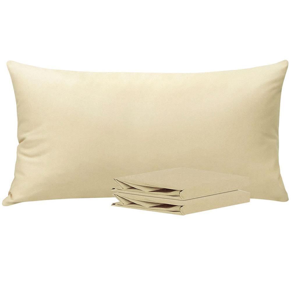 NTBAY 100% Brushed Microfiber Pillowcase with Envelope Closure, 4 Size, 24 Colors 2Pcs - King (20 x 36 inches) / Khaki - NTBAY