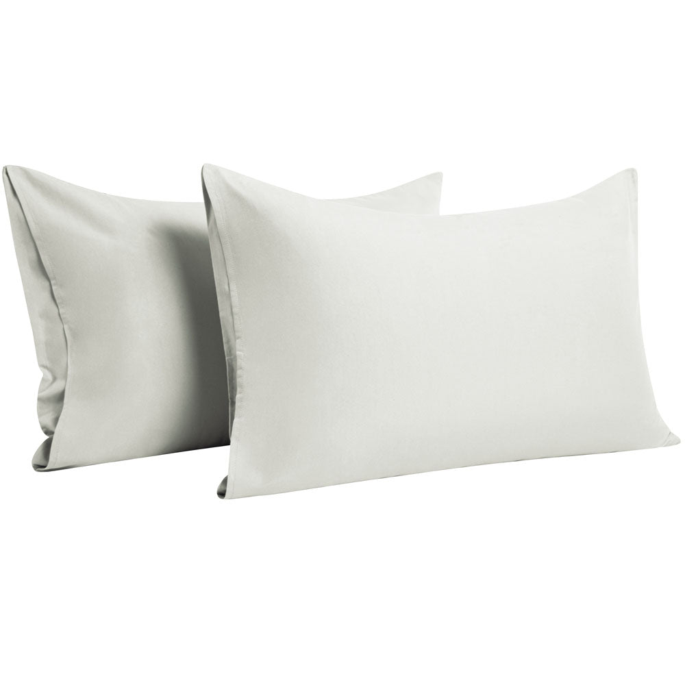 NTBAY 100% Brushed Microfiber Pillowcase with Envelope Closure, 4 Size, 24 Colors 2Pcs - Standard (20 x 26 inches) / Light Grey - NTBAY