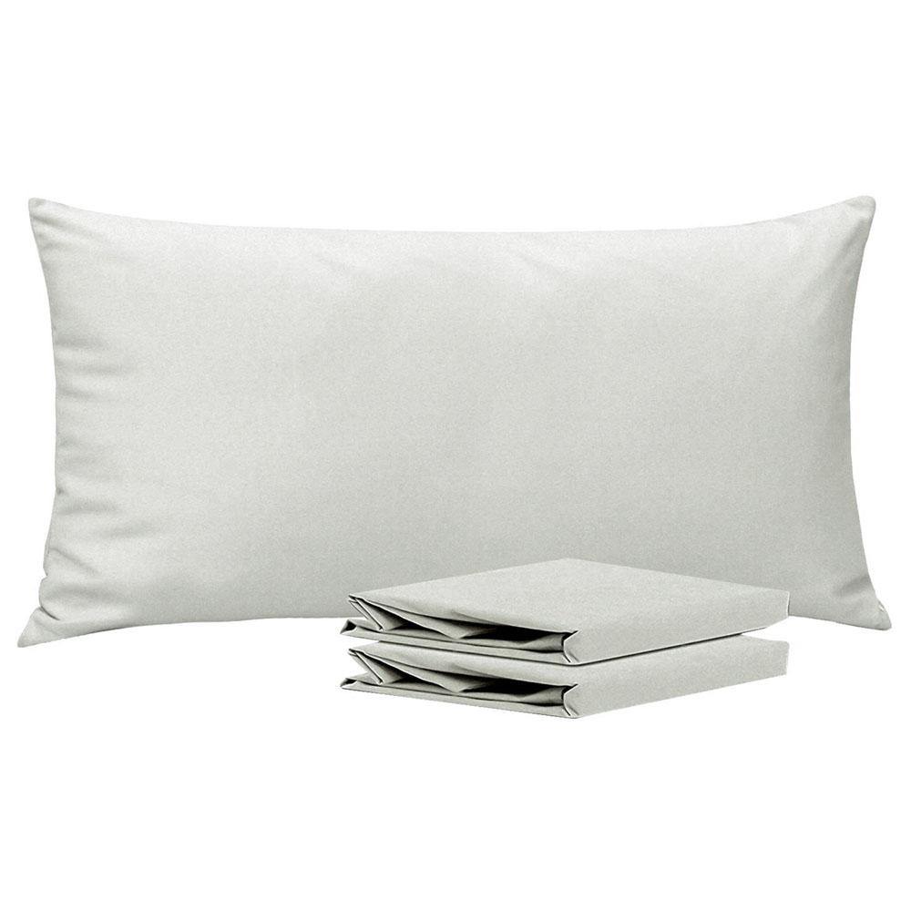 NTBAY 100% Brushed Microfiber Pillowcase with Envelope Closure, 4 Size, 24 Colors 2Pcs - CK (20 x 40 inches) / Light Grey - NTBAY