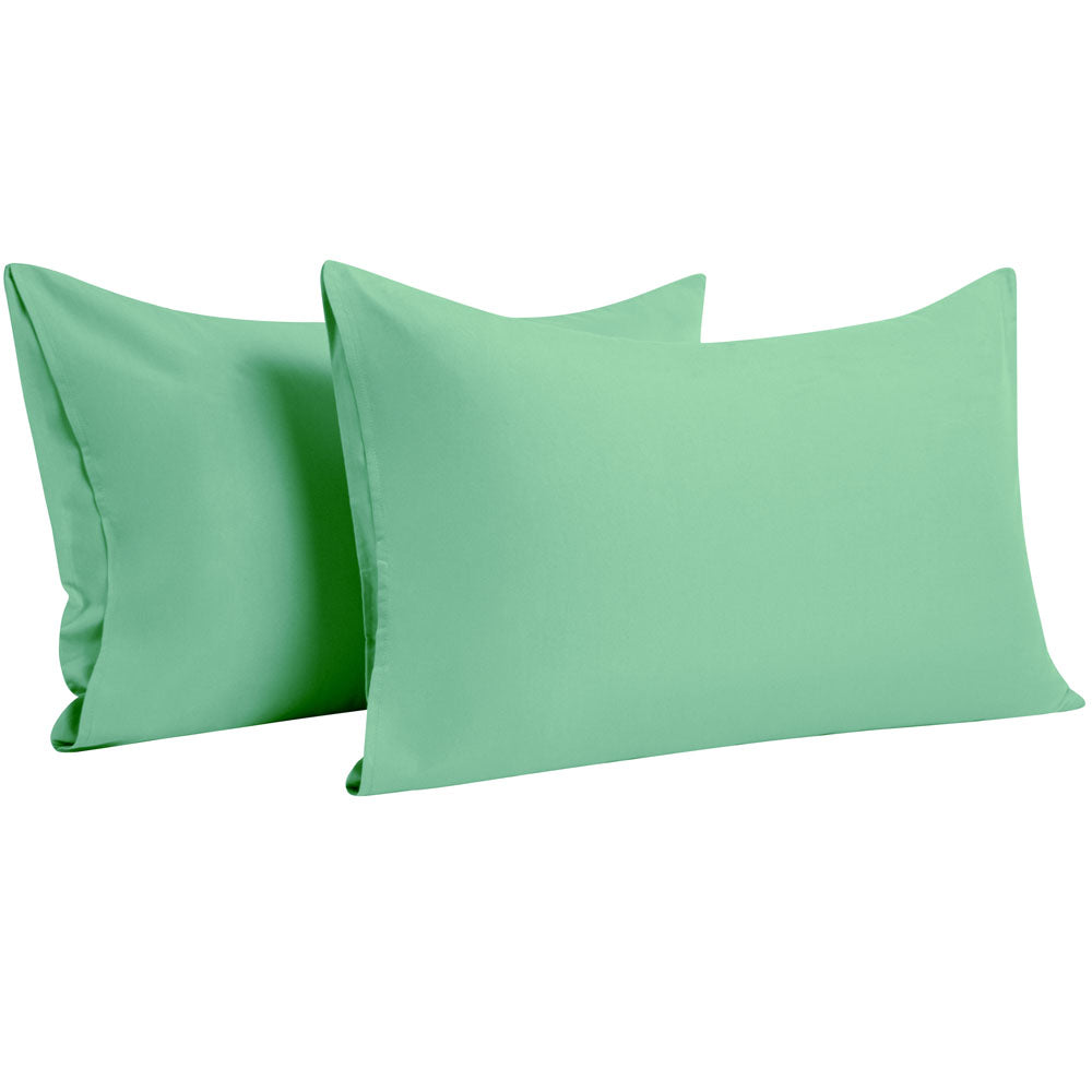 NTBAY 100% Brushed Microfiber Pillowcase with Envelope Closure, 4 Size, 24 Colors 2Pcs - Standard (20 x 26 inches) / Sea Green - NTBAY
