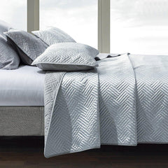 NTBAY 2/3 Piece Geometric Pattern Satin Quilt Coverlet Bed Set - NTBAY