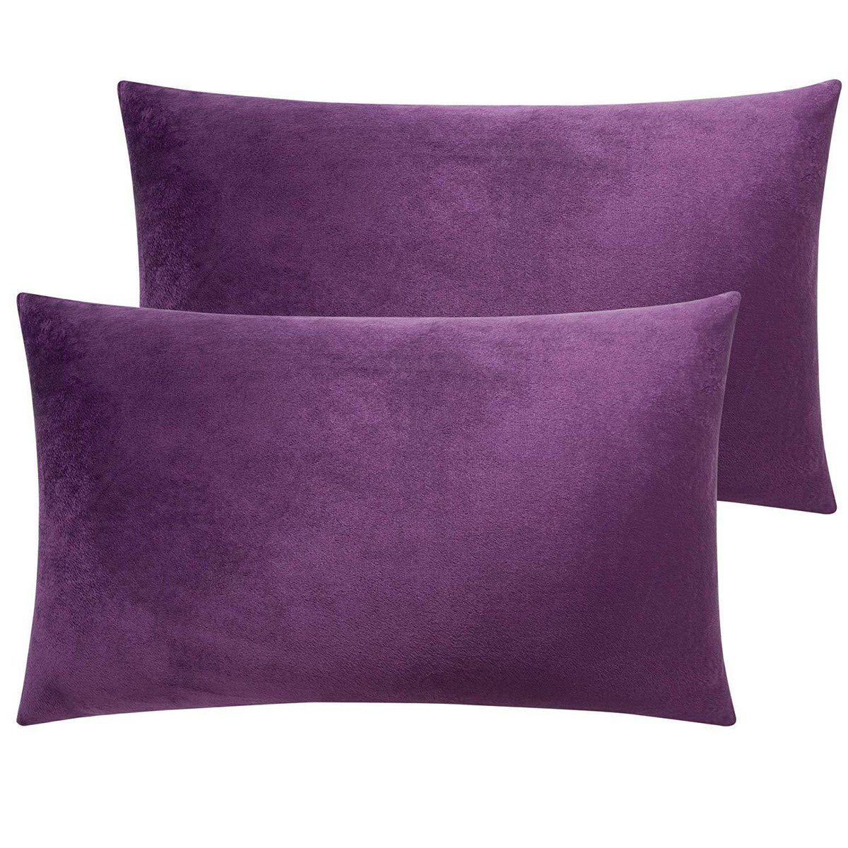 NTBAY 2 Pack Zippered Velvet Pillowcases - NTBAY