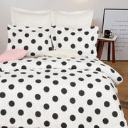 NTBAY Microfiber Duvet Cover Set, 3 Pieces Ultra Soft Zipper Closure Black and White Bedding Set, Polka Dots Quilt Cover Queen (90 x 90 inches) - NTBAY