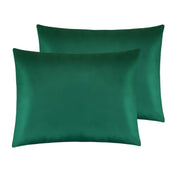 NTBAY Zippered Satin Pillow Cases for Hair and Skin 2 Pcs-Standard (20 x 26 inches) / Dark Green - NTBAY