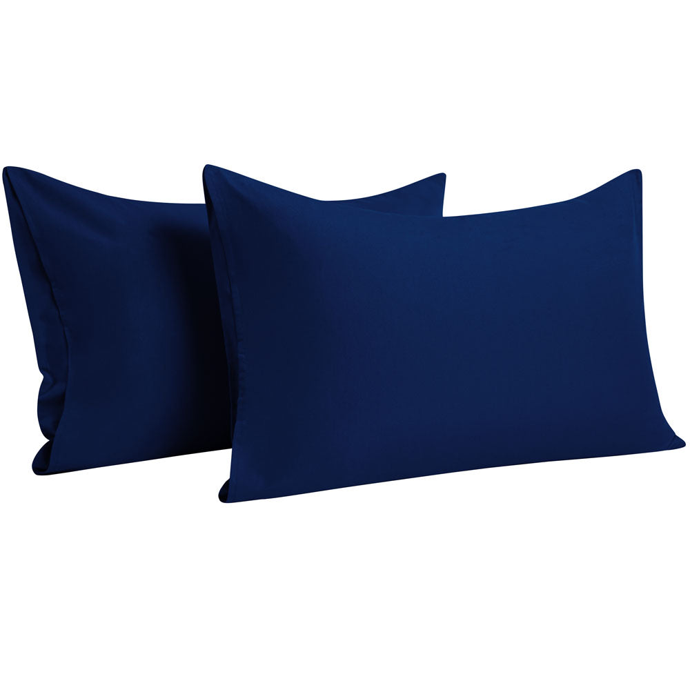 NTBAY 100% Brushed Microfiber Pillowcase with Envelope Closure, 4 Size, 24 Colors 2Pcs - Standard (20 x 26 inches) / Navy - NTBAY