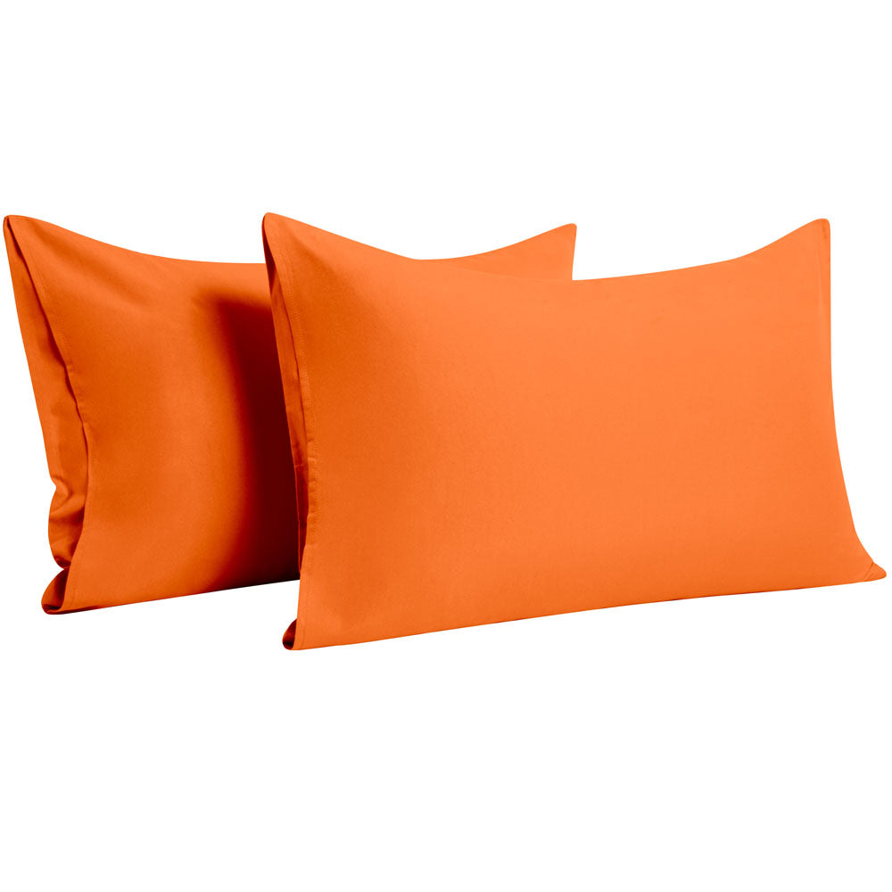 NTBAY 100% Brushed Microfiber Pillowcase with Envelope Closure, 4 Size, 24 Colors 2Pcs - Standard (20 x 26 inches) / Orange - NTBAY