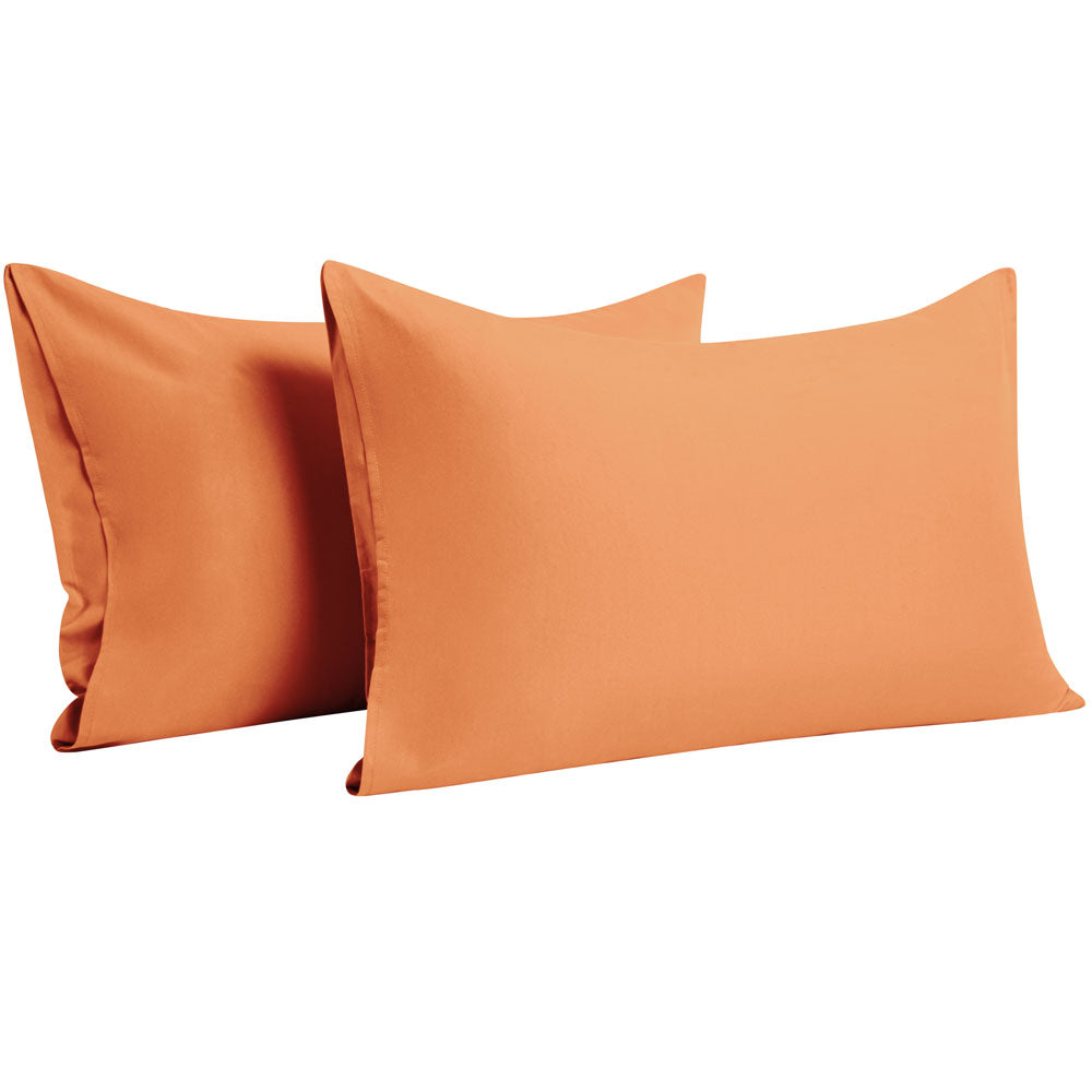 NTBAY 100% Brushed Microfiber Pillowcase with Envelope Closure, 4 Size, 24 Colors 2Pcs - Standard (20 x 26 inches) / Pale Orange - NTBAY