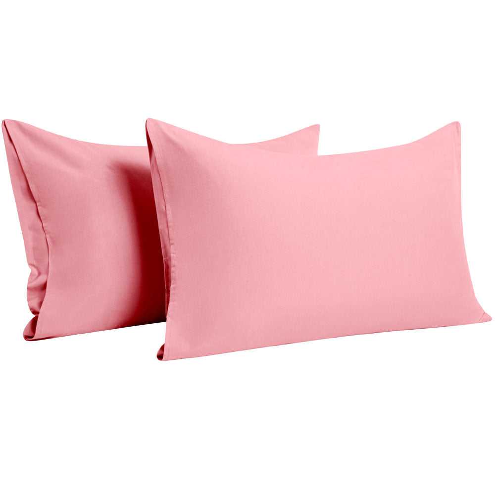 NTBAY 100% Brushed Microfiber Pillowcase with Envelope Closure, 4 Size, 24 Colors 2Pcs - Standard (20 x 26 inches) / Pink - NTBAY