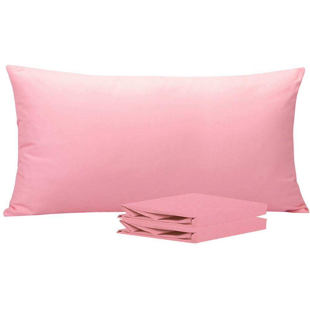 NTBAY 100% Brushed Microfiber Pillowcase with Envelope Closure, 4 Size, 24 Colors 2Pcs - CK (20 x 40 inches) / Pink - NTBAY