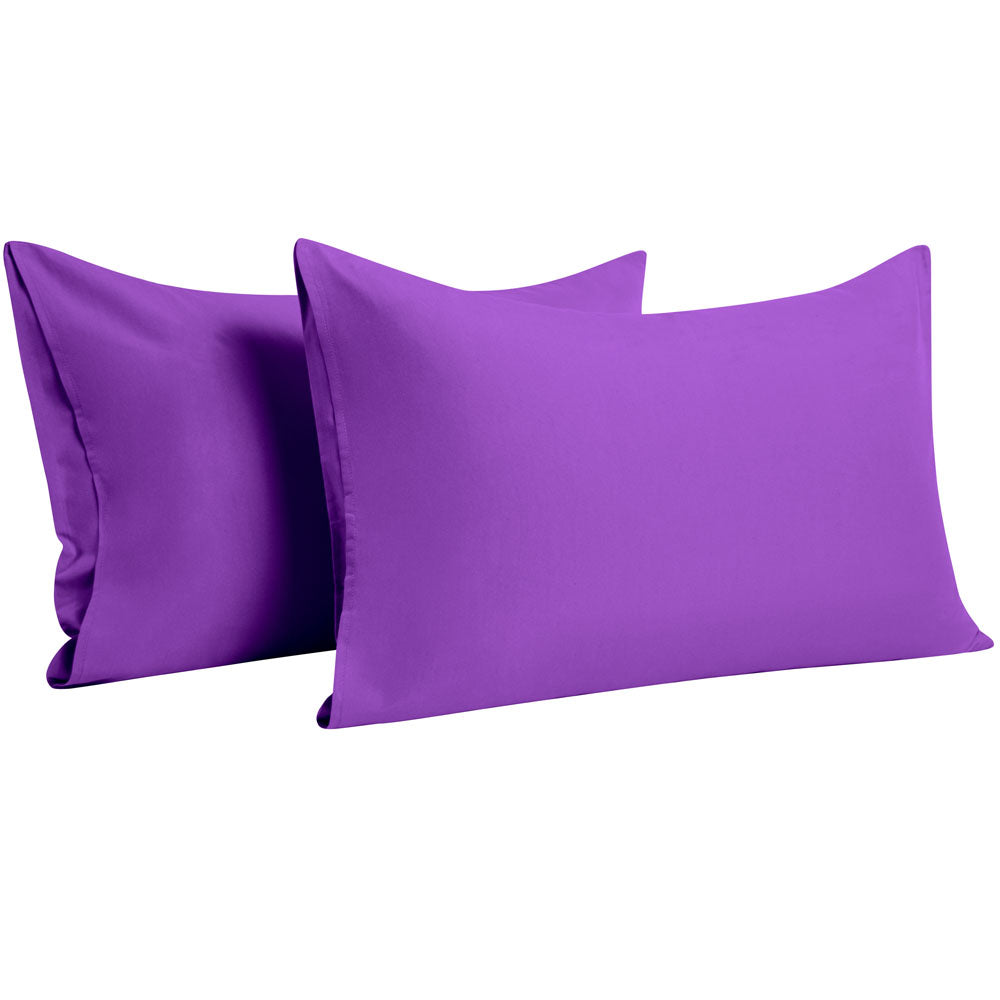 NTBAY 100% Brushed Microfiber Pillowcase with Envelope Closure, 4 Size, 24 Colors 2Pcs - Standard (20 x 26 inches) / Purple - NTBAY