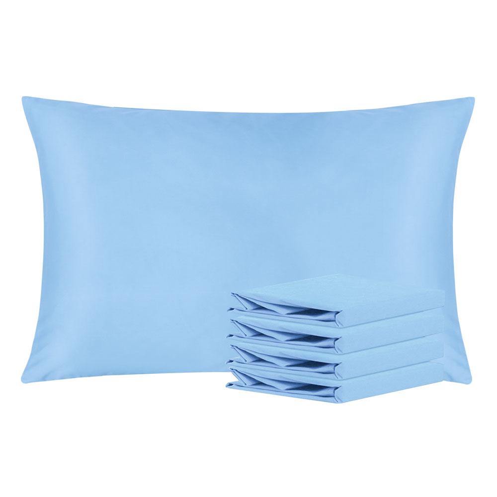 NTBAY 100% Brushed Microfiber Pillowcase with Envelope Closure, 4 Size, 24 Colors 4Pcs - Queen (20 x 30 inches) / Sky Blue - NTBAY