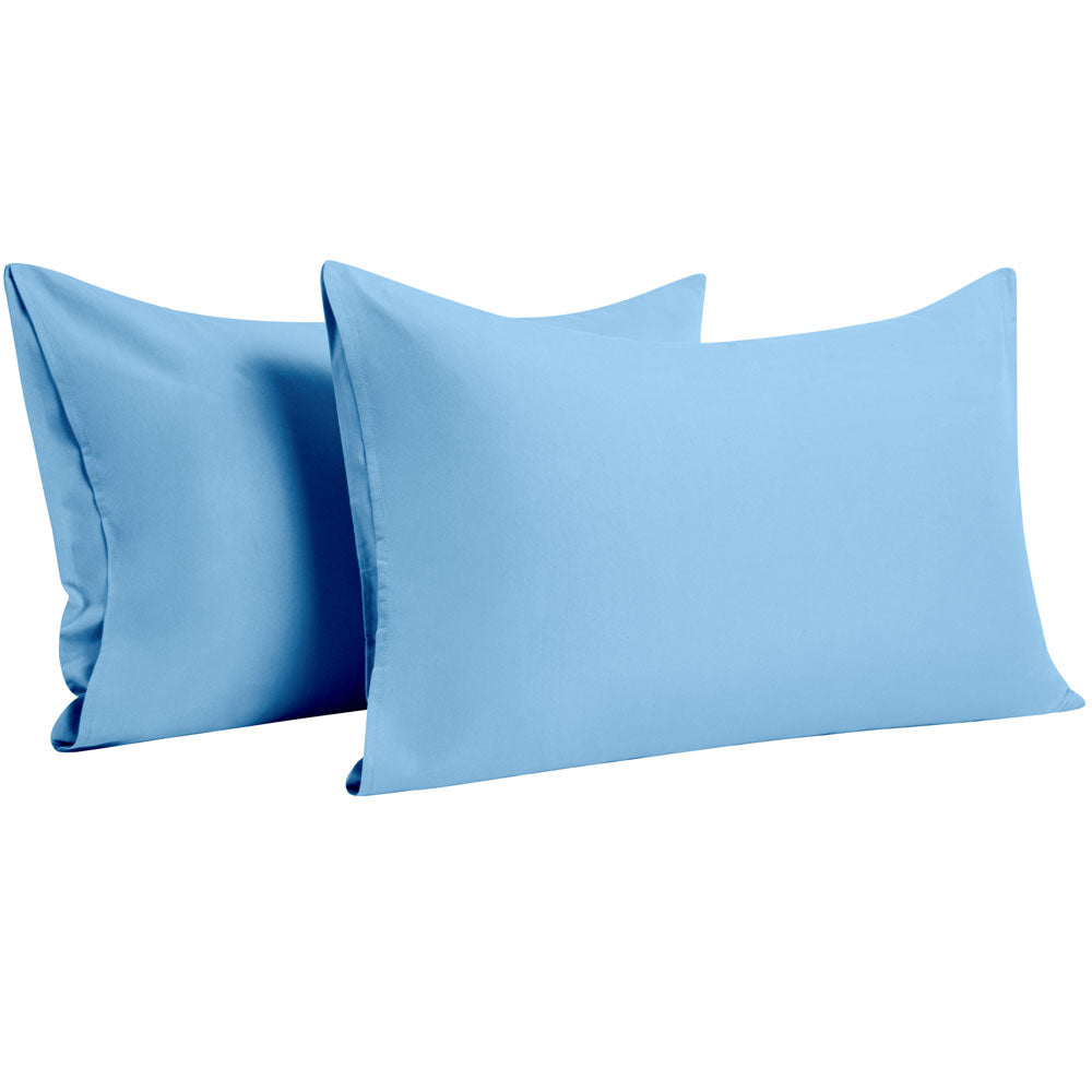 NTBAY 100% Brushed Microfiber Pillowcase with Envelope Closure, 4 Size, 24 Colors 2Pcs - Standard (20 x 26 inches) / Sky Blue - NTBAY