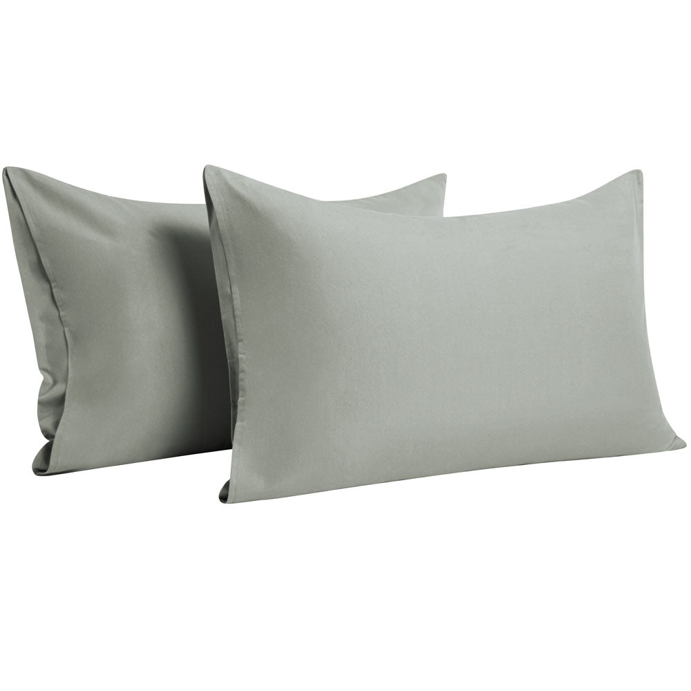 NTBAY 100% Brushed Microfiber Pillowcase with Envelope Closure, 4 Size, 24 Colors 2Pcs - Standard (20 x 26 inches) / Smoke Grey - NTBAY