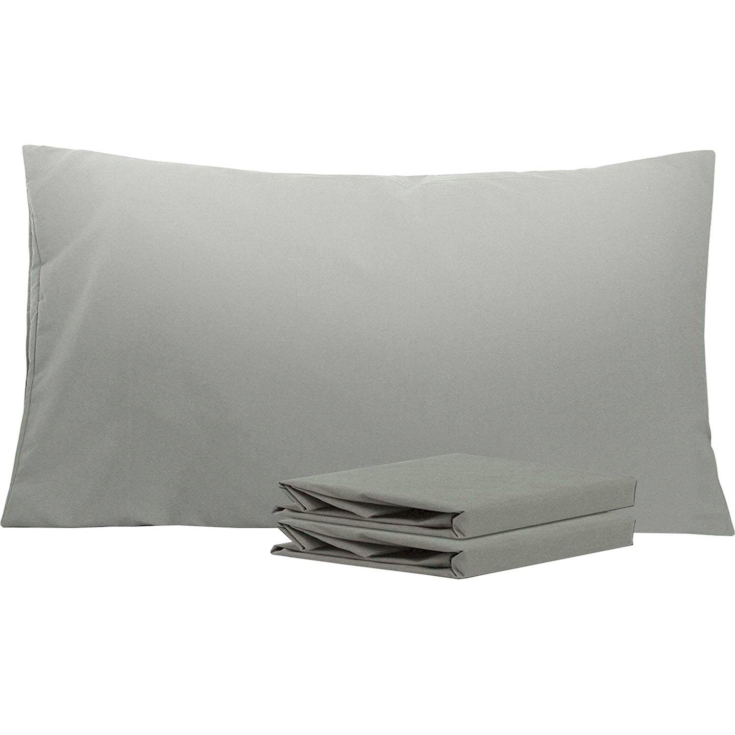 NTBAY 100% Brushed Microfiber Pillowcase with Envelope Closure, 4 Size, 24 Colors 2Pcs - CK (20 x 40 inches) / Smoke Grey - NTBAY