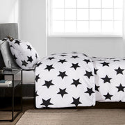NTBAY Black Stars and White 3 Pieces Microfiber Duvet Cover Set Twin (68 x 90 inches) - NTBAY
