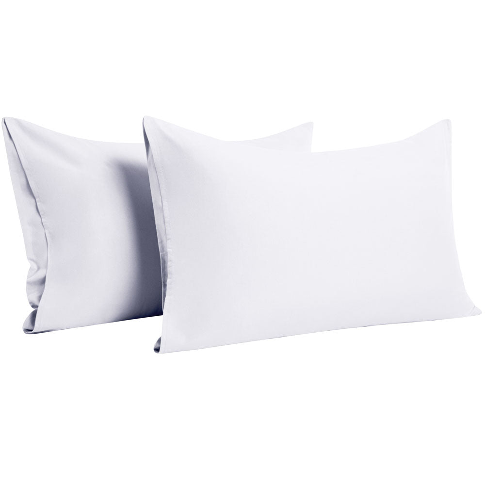 NTBAY 100% Brushed Microfiber Pillowcase with Envelope Closure, 4 Size, 24 Colors 2Pcs - Standard (20 x 26 inches) / White - NTBAY