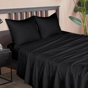 NTBAY Soft and Breathable Solid Color Bed Sheet and Pillowcase Set Twin (39 x 75 inches) / Black - NTBAY
