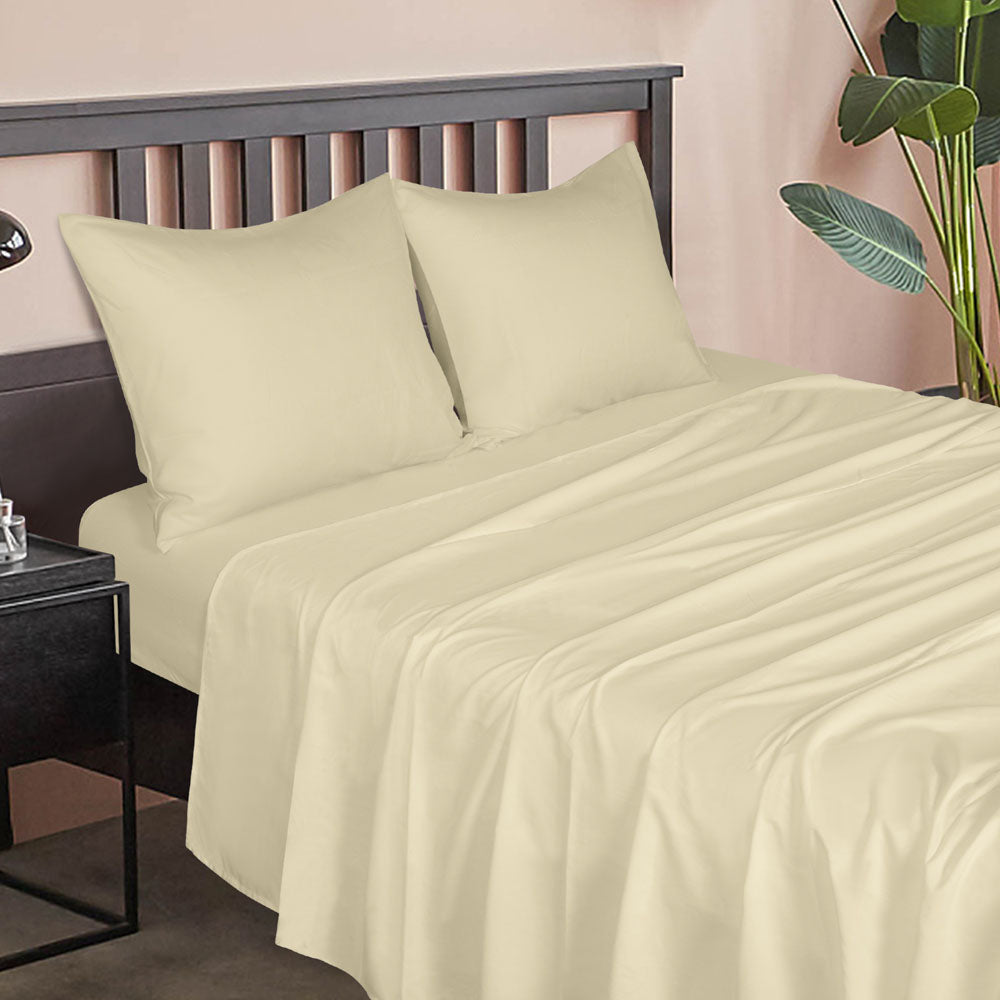 NTBAY Soft and Breathable Solid Color Bed Sheet and Pillowcase Set Twin (39 x 75 inches) / Khaki - NTBAY