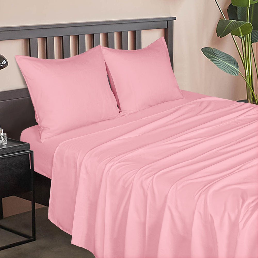 NTBAY Soft and Breathable Solid Color Bed Sheet and Pillowcase Set Twin (39 x 75 inches) / Pink - NTBAY