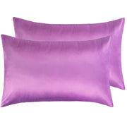NTBAY Zippered Satin Pillow Cases for Hair and Skin 2 Pcs-Queen (20 x 30 inches) / Purple - NTBAY