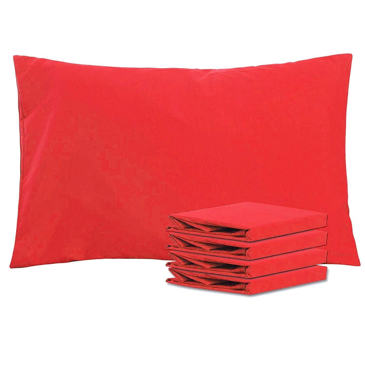 NTBAY 100% Brushed Microfiber Pillowcase with Envelope Closure, 4 Size, 24 Colors 4Pcs - Queen (20 x 30 inches) / Wine Red - NTBAY