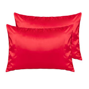 NTBAY Zippered Satin Pillow Cases for Hair and Skin 2 Pcs-Standard (20 x 26 inches) / Red - NTBAY